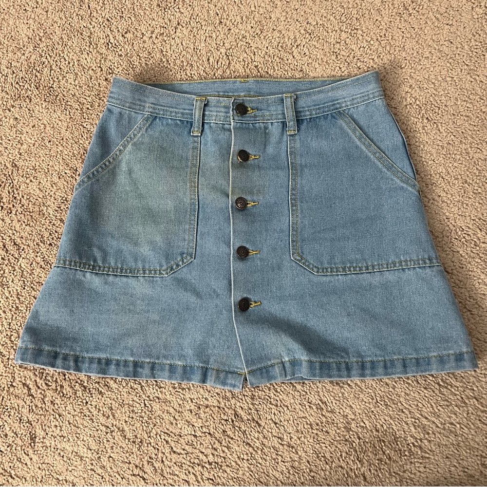 Button Down Denim Skirt